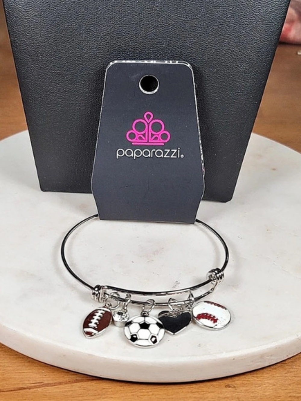 Paparazzi Seize the Sports - Multi Sports Charm Bracelet In Black & Silver